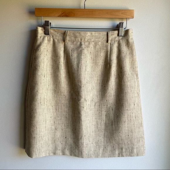 Vintage 3-piece Skirt Suit Set Jacket Vest Linen Silk Blend Medium Work Mini EUC - Picture 5 of 14